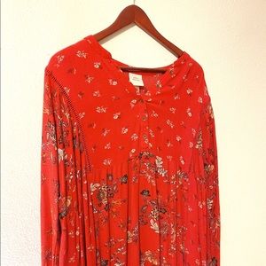 Knox Rose Red Floral Mini/midi Dress